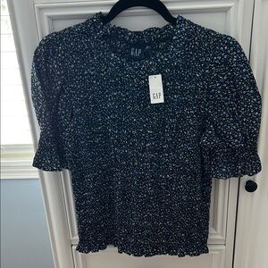 GAP Black and Blue Speckled Blouse